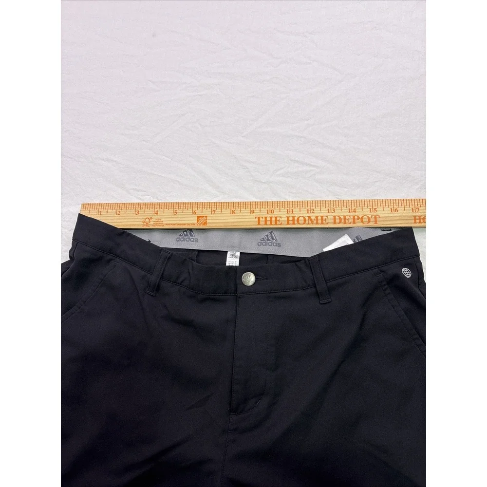 Adidas Pants Men 34 x32  BLACK  Straight Golf Flat Front  Climacool PERFORMANCE